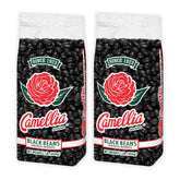 Camellia frente del paquete mostrando frijoles negros y fácil almacenamiento