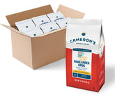 Cameron's Coffee bolsa frontal Highlander Grog mostrando diseño y tamaño, ideal para regalo