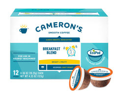 Cameron's Coffee cápsula insertada en máquina Keurig 2.0 para preparación rápida