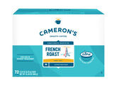 Cameron's Coffee frontal de la caja 72 cápsulas con diseño y cantidad visible