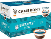 Cameron's Coffee caja frontal con 12 cápsulas Breakfast Blend, conveniencia matutina