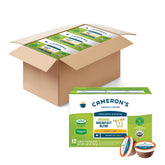 Cameron's Coffee empaque frontal mostrando el pack y facilidad de almacenamiento