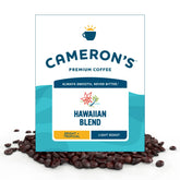 Cameron's Coffee empaque frontal Kona 4 lb mostrando tamaño y marca, conveniencia