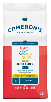 Cameron's bolsa frontal Highlander Grog mostrando diseño y beneficio saborado