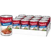 Campbell's lata frontal mostrando la etiqueta y el tamaño, útil para identificar el producto