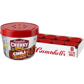 Campbell’s Chunky bowl frontal mostrando envase listo para calentar y conveniencia