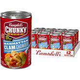 Campbell’s Chunky vista frontal de la lata con diseño reconocible y conveniencia