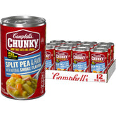 Campbell’s Chunky frente de la lata mostrando etiqueta clara y tamaño útil