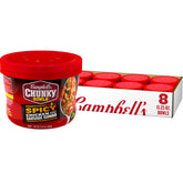 Campbell’s Chunky vista frontal con etiqueta clara y beneficio de sabor