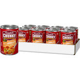 Campbell’s Chunky lata al frente mostrando la marca y diseño atractivo