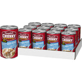 Campbell’s Chunky lata frente mostrando etiqueta y tamaño