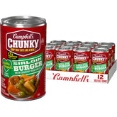 Campbell’s Chunky vista frontal de la lata con diseño identificable y conveniencia