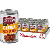 Campbell’s Chunky lata frontal mostrando etiqueta y conveniencia