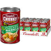 Campbell’s Chunky frente de lata mostrando la etiqueta y beneficio de conveniencia