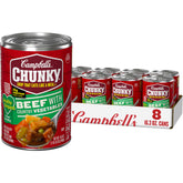 Campbell’s Chunky frente de lata mostrando diseño y conveniencia