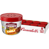Campbell’s Chunky tazón frontal mostrando envase práctico y listo para microondas