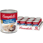 Campbell’s frente de lata mostrando la marca y la salsa lista para servir