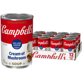 Campbell's frente de lata mostrando etiqueta y beneficio bajo sodio
