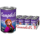 Campbell’s lata frontal con diseño Frozen mostrando el envase atractivo