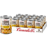 Campbell's Homestyle lata frente mostrando etiqueta y beneficio reconfortante
