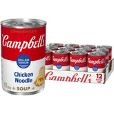 Campbell’s lata frente mostrando etiqueta y beneficio menos sodio