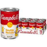 Campbell’s lata fronta pack 12 mostrando etiquetado y conveniencia