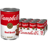 Campbell's lata frente mostrando etiqueta y conveniencia para cocinar
