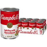 Campbell's lata frente mostrando diseño y rápida preparación