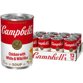 Campbell's lata frontal que muestra la etiqueta y conveniencia