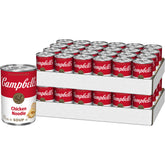 Campbell's lata frontal mostrando la etiqueta y conveniencia de almacenamiento
