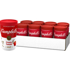 Campbell's taza frontal mostrando el envase práctico y reconocible