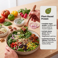 Canada Hemp Foods semillas espolvoreadas en una ensalada aportando proteína y crujiente