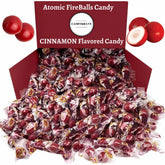 CandyKrave Atomic Fireballs vista frontal bolsa y piezas, conveniencia para fiestas