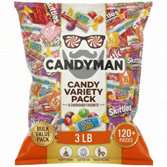 CANDYMAN vista frontal del empaque con surtido y conveniencia