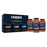 Carbone pack frontal con tres frascos visible, conveniencia y variedad