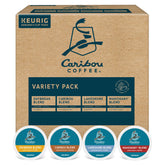 Caribou Coffee frente del empaque mostrando variedad y conveniencia