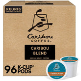 Caribou Coffee empaque frontal mostrando 96 cápsulas y conveniencia