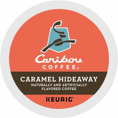 Caribou Coffee vistazo frontal del empaque con 24 cápsulas y beneficio conveniencia