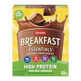 Carnation Breakfast Essentials frontal del envase con diseño claro y práctico