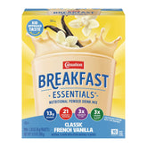 Carnation Breakfast Essentials paquete frontal mostrar etiqueta y beneficios