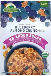 Cascadian Farm empaque frontal del cereal mostrando la marca y beneficios