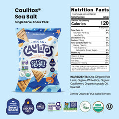 Caulitos chip en mano escala que ilustra tamaño práctico para picar