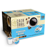Caza Trail frasco frontal del empaque mostrando marca y 100 cápsulas, conveniencia diaria