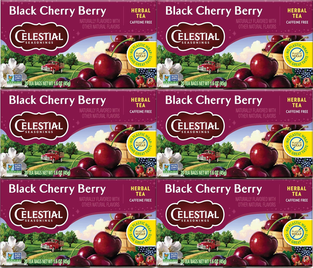 Celestial Seasonings frente de caja mostrando diseño y cantidad de bolsitas, ideal para almacenamiento