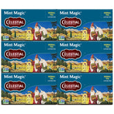 Celestial Seasonings caja frontal de Mint Magic mostrando diseño y cantidad beneficiosa