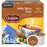 Celestial Seasonings empaque frontal mostrando K-Cups y ventaja de conveniencia