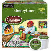 Celestial Seasonings empaque frontal mostrando 96 cápsulas y beneficio conveniencia