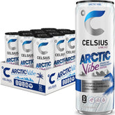CELSIUS lata frente mostrando la etiqueta Arctic Vibe y beneficio energético