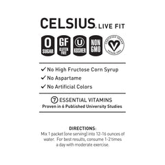 CELSIUS mano sosteniendo sobre para comparar tamaño, beneficio fácil de llevar