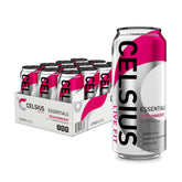 CELSIUS lata frontal Sparkling Dragonberry mostrando diseño y promesa de energía